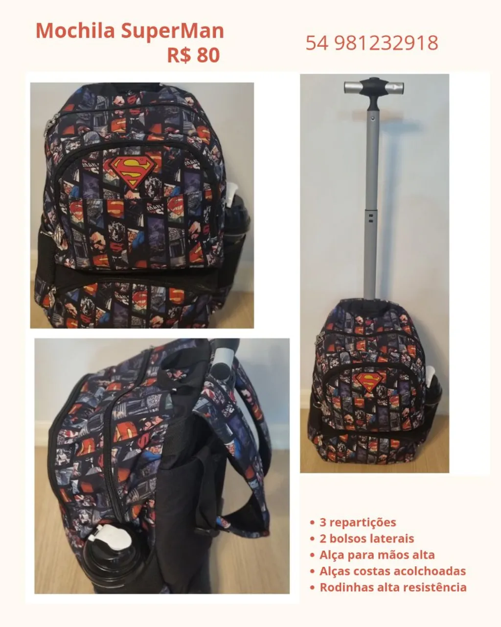 Mochila de Rodinha Superman