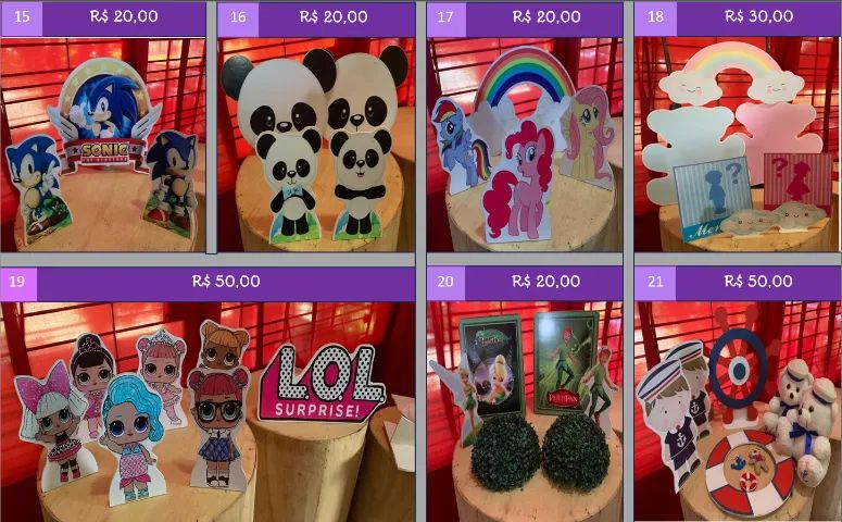 MINI TOTENS DE FESTA INFANTIL. DIVERSOS TEMAS: MOANA, MINECRAFT, SUPER-HERÓIS E MUITO MAIS - Foto 3