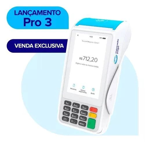 Maquininha de Cartão Mercado Pago Lançamento Pro 3