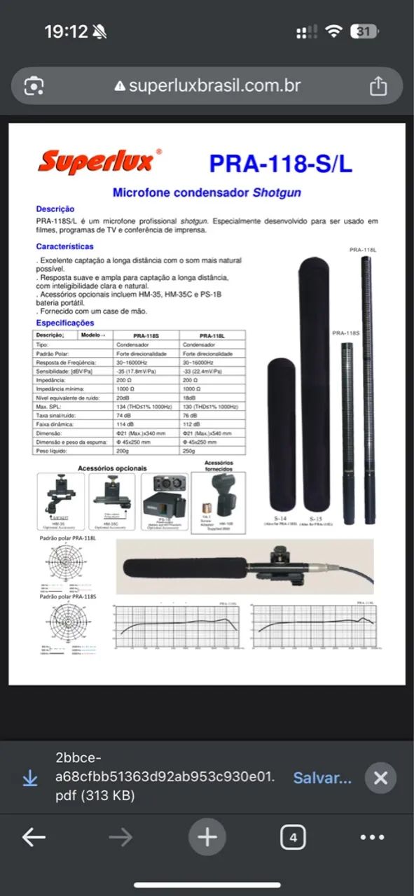 Microfone Condensador Superlux - 118L - Foto 4