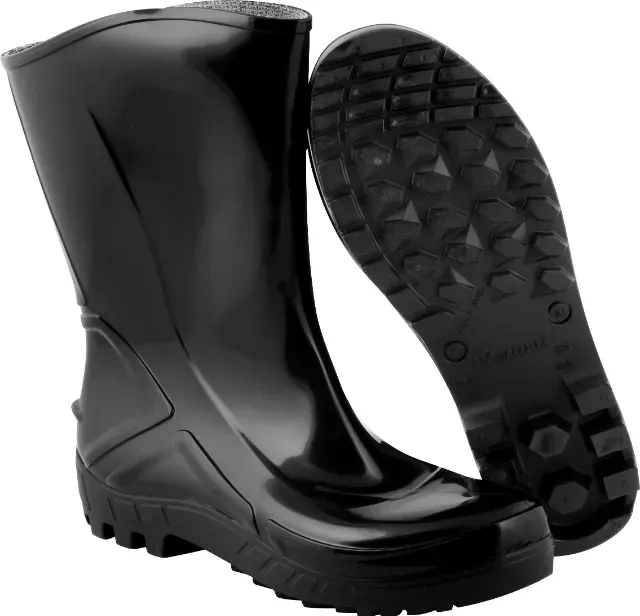 Bota de PVC preta, com forro, cano médio Vulcaflex, MARLUVAS