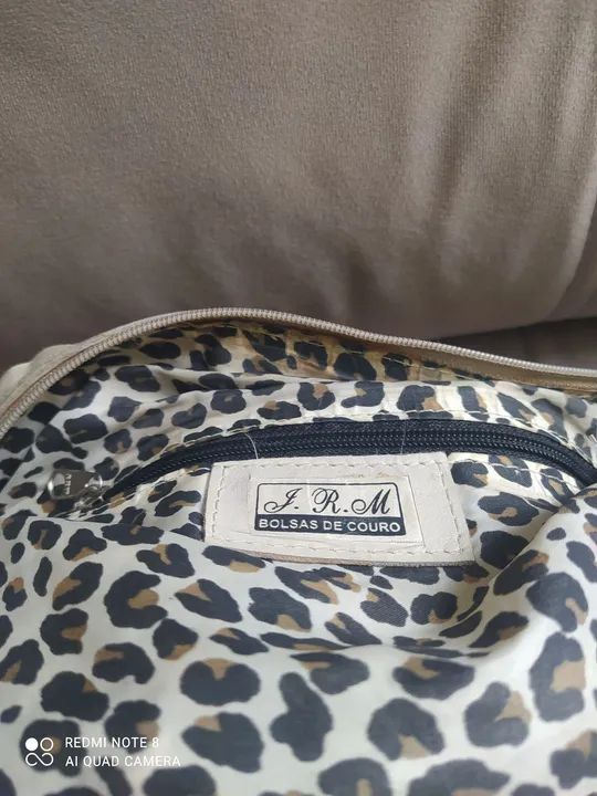 Bolsa de mão e ombro em couro cor off white - Foto 2