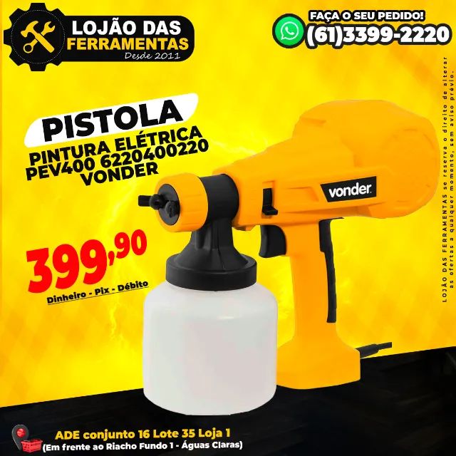 Pistola de Pintura Elétrica PEV400 220v 6220400220 Vonder
