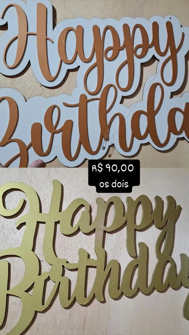 Happy Birthday Decorativo em Madeira