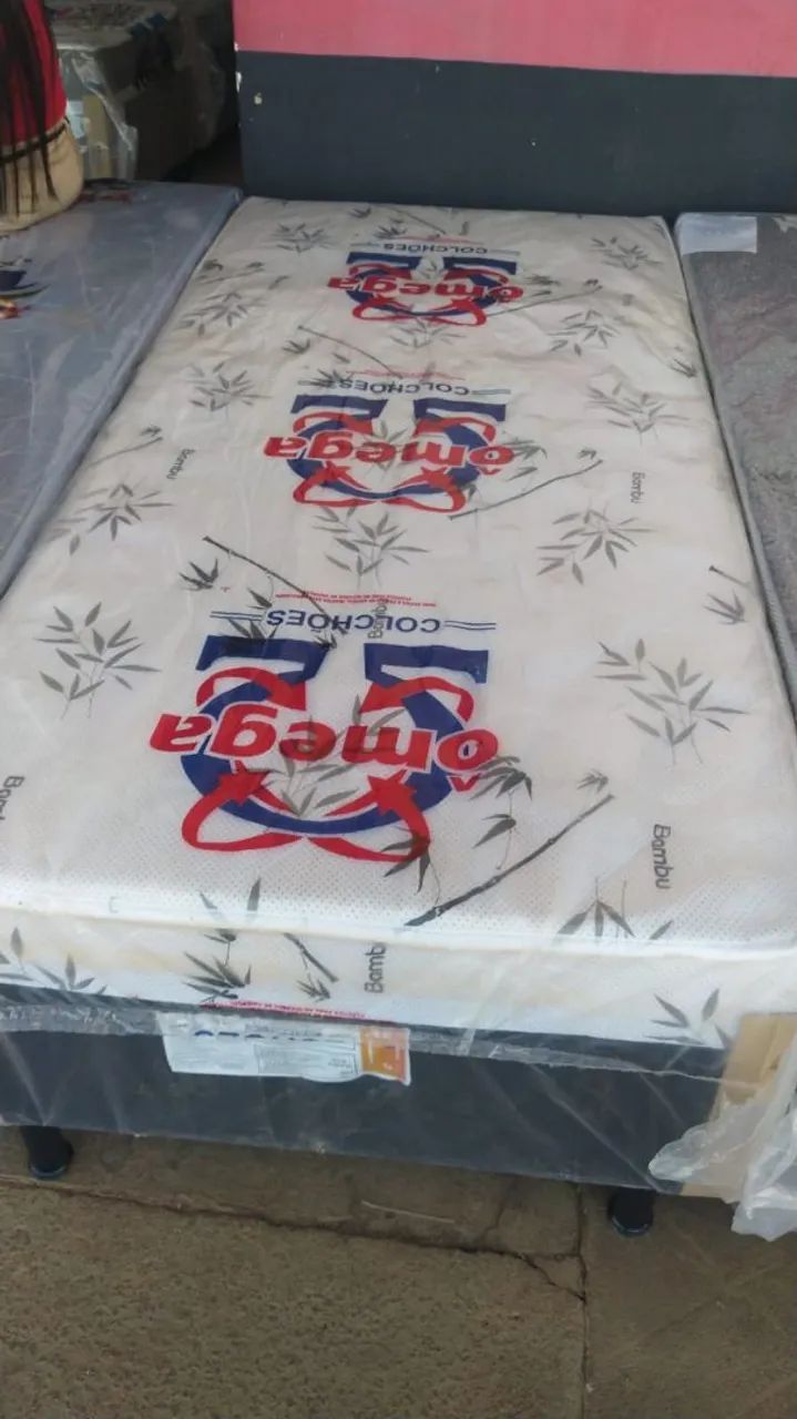 Cama box solteiro espuma selada dobrada 