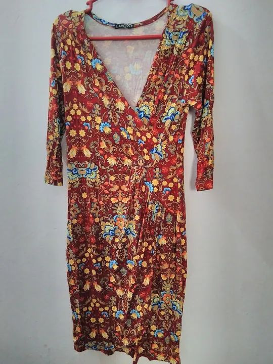 Vestido Longo Floral Vermelho