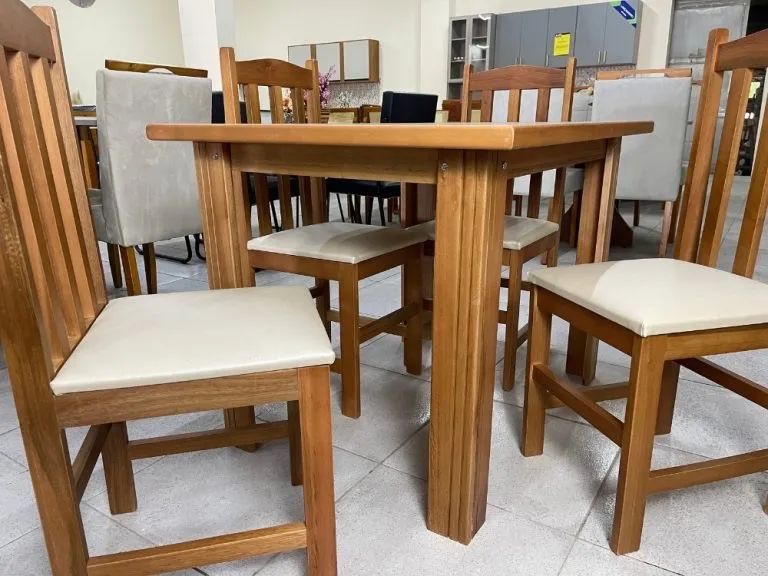 Mesa Eco Laminada 1.10m Com 4 Cadeiras Viena - Avelã - Foto 2