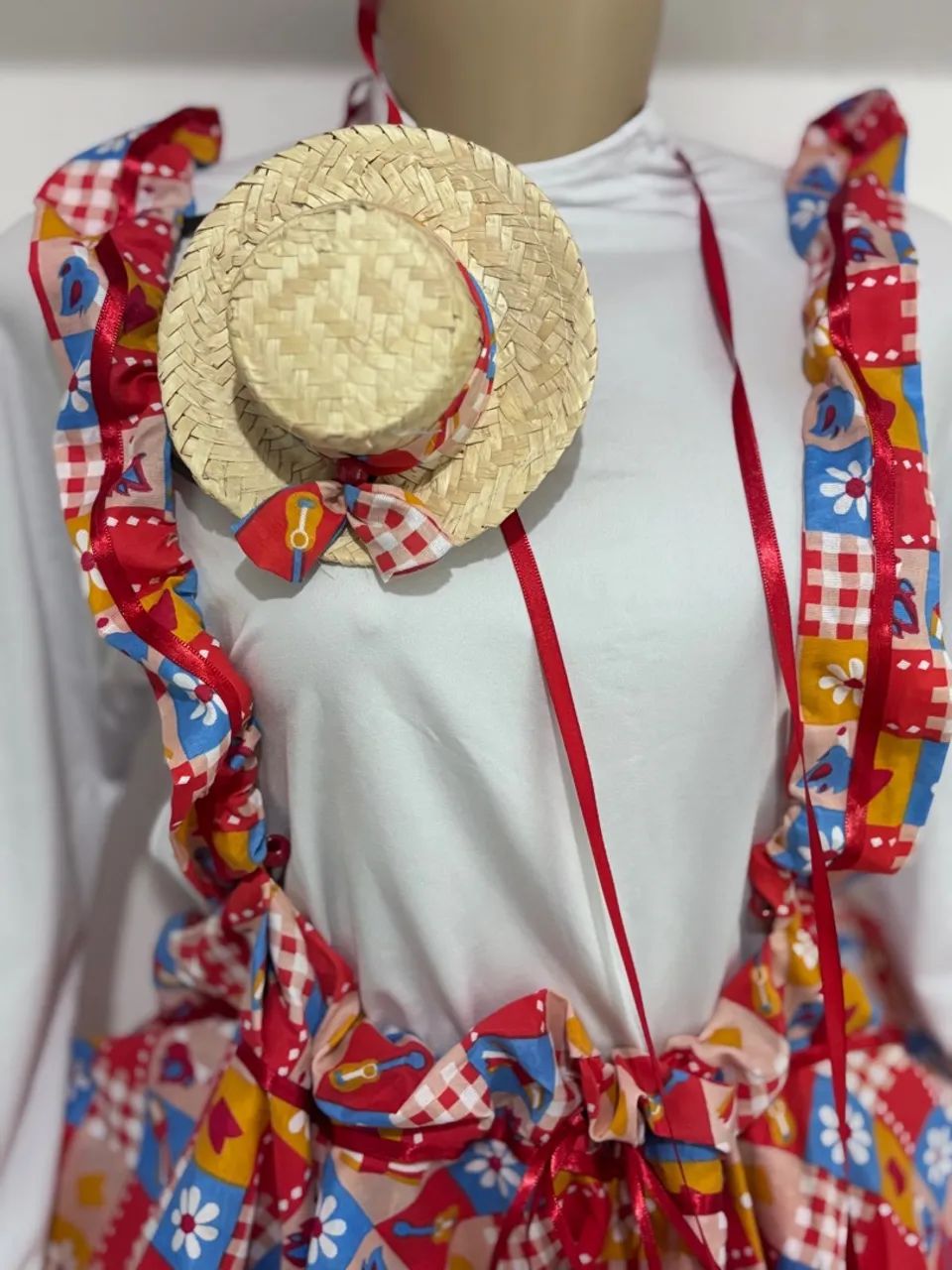 Saia Junina com suspensório  - São João - Barraquinha - Fantasia - Festa Temática - Foto 5