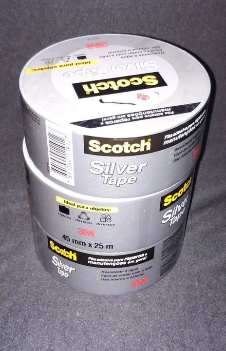 3x Silver Tape 3M - 45mm x 25M