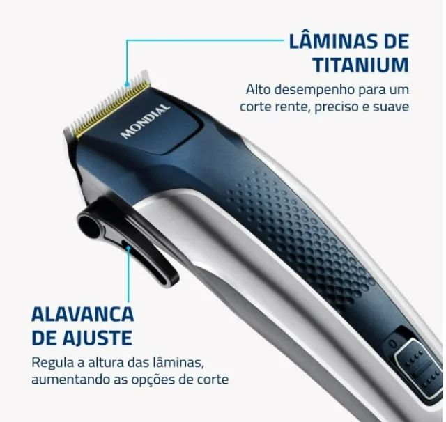 Maleta com Cortador De Cabelos, Mondial, Azul/Prata, 10W, 220V - CR-09M - Foto 4
