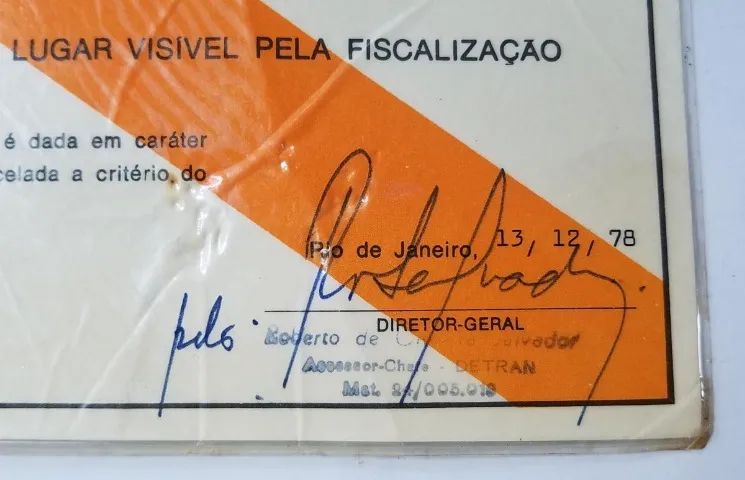 Antigo documento do DETRAN - Autorização para estacionamento especial do Serviço de Radiod - Foto 2
