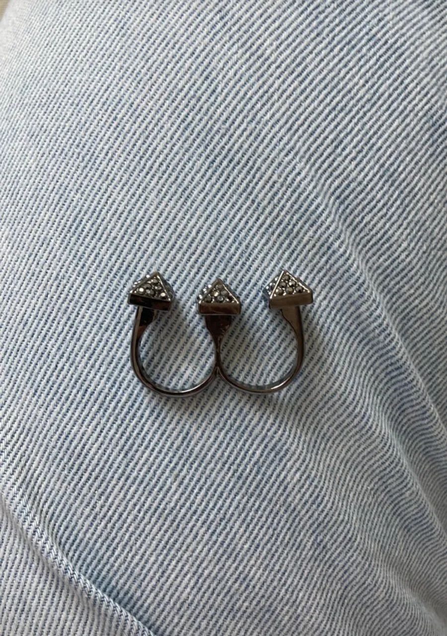 Anel duplo prateado  - Foto 2