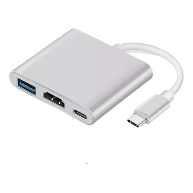 Adaptador tipo-c para hdmi + usb 3.0 + usb c Resolução 4k