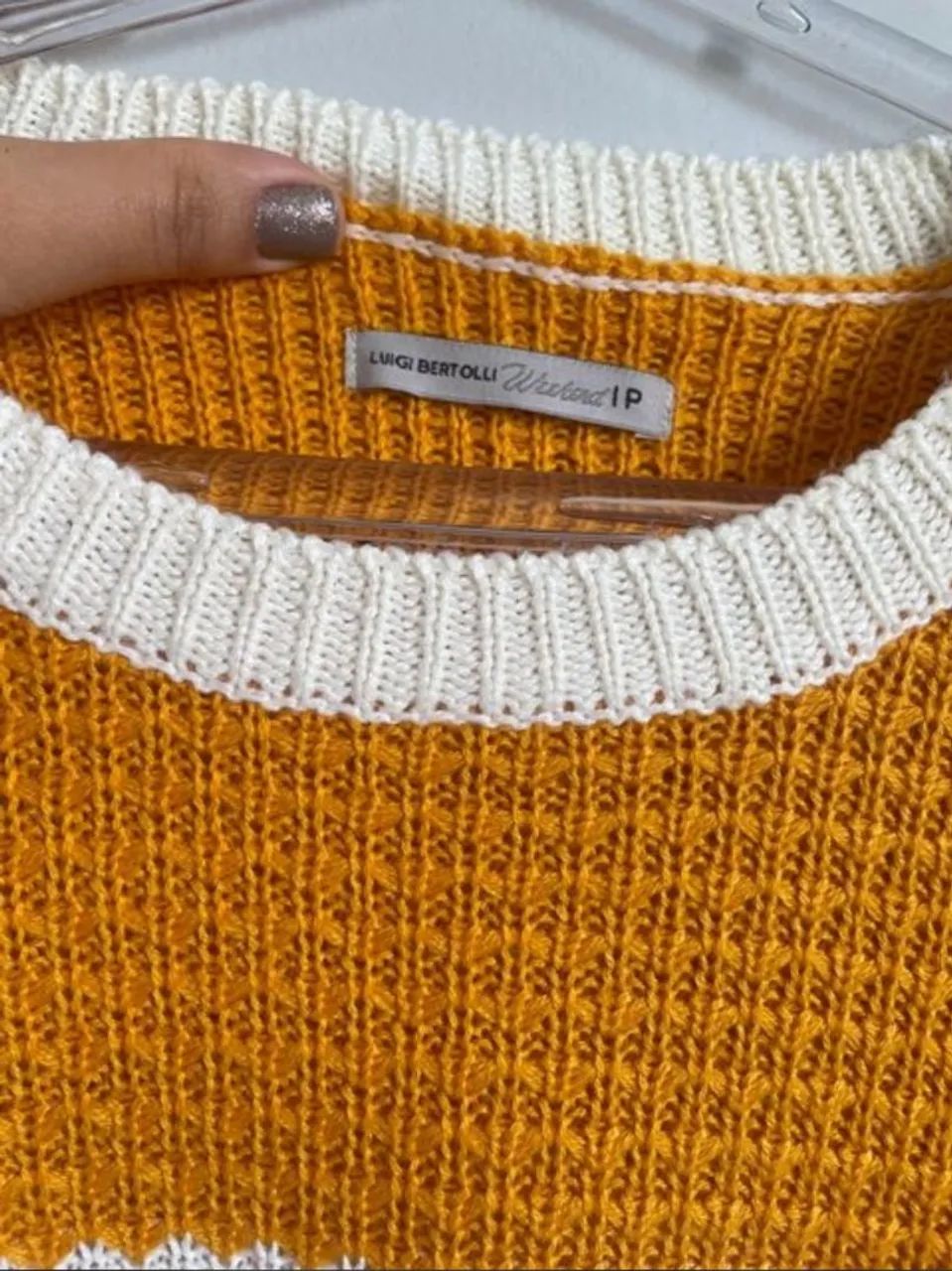 Suéter listrado amarelo e branco - Foto 2