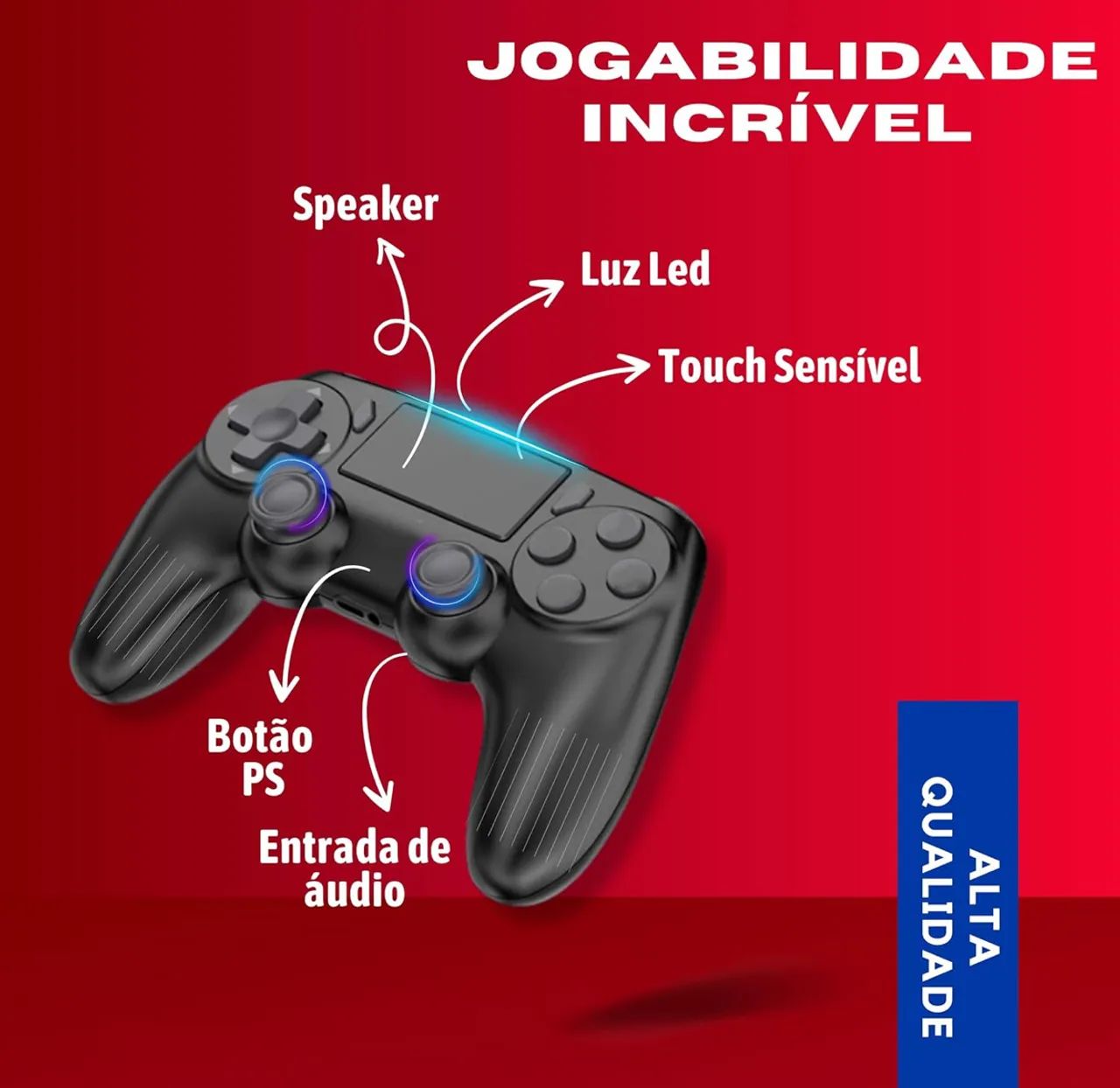 Controle PS4 PlayStation 4 - Preto - Foto 5