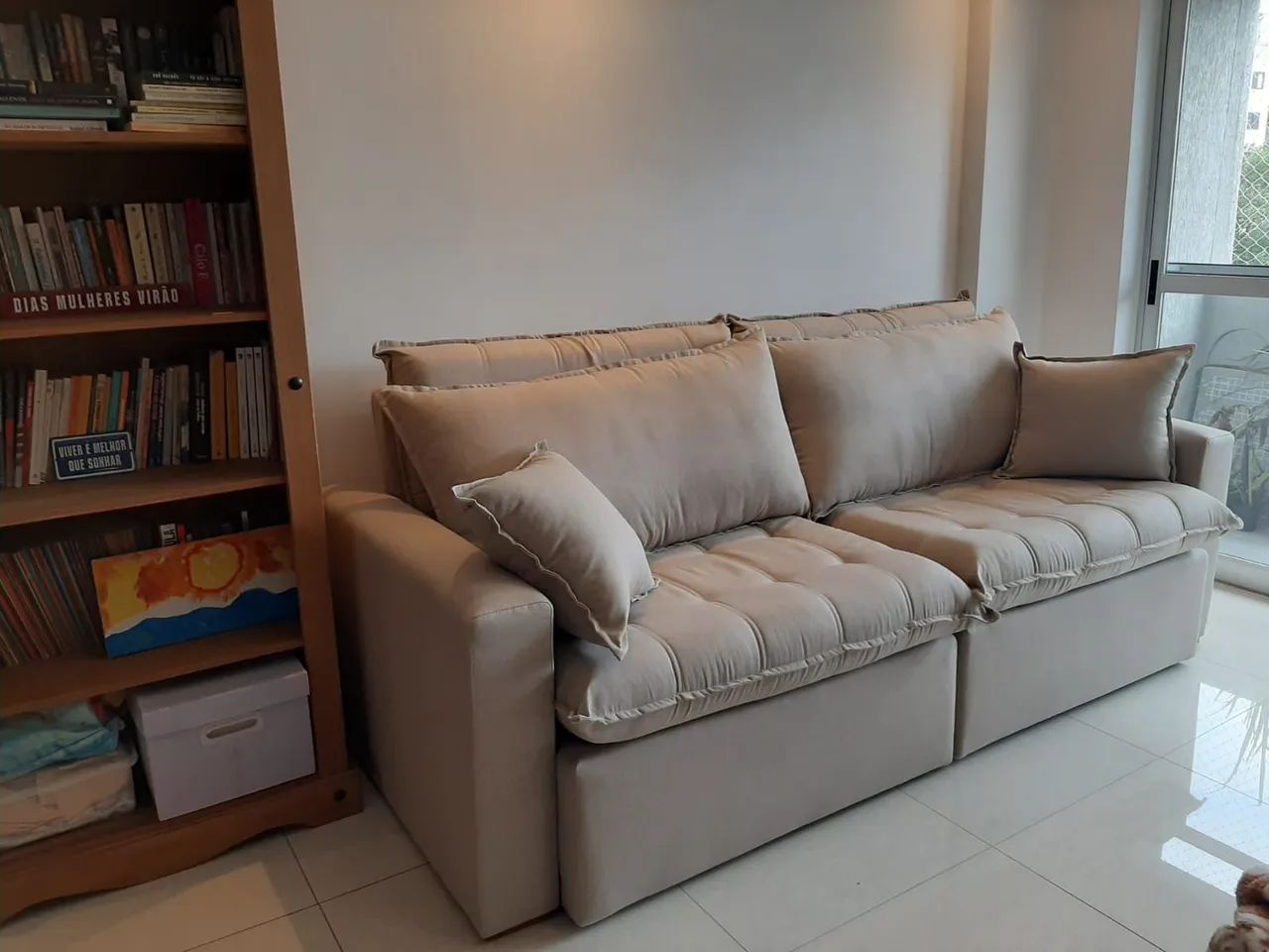 Sofá em linho real super confortável e elegante  - Foto 2