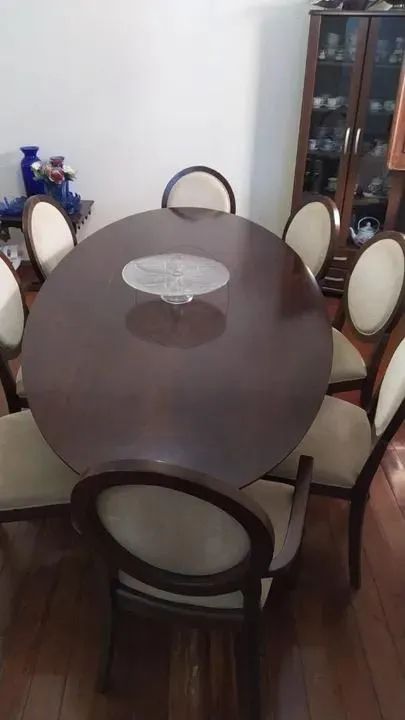 Mesa de Jantar Oval 8 Cadeiras