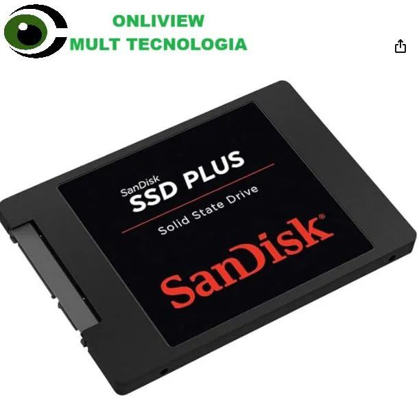 SSD Sandisk Plus, 480GB, SATA, Leitura 535MB/s, Gravação 445MB/s