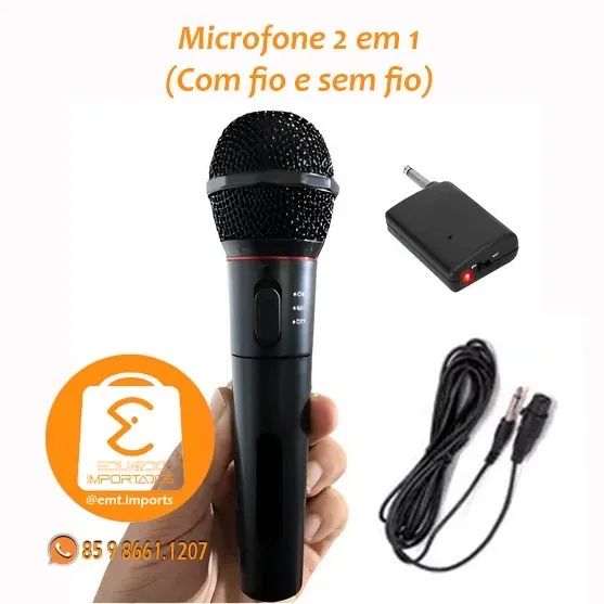 Microfone Profissional 2 em 1 Com Fio e Sem Fio B-MAX BM-242 - Foto 2