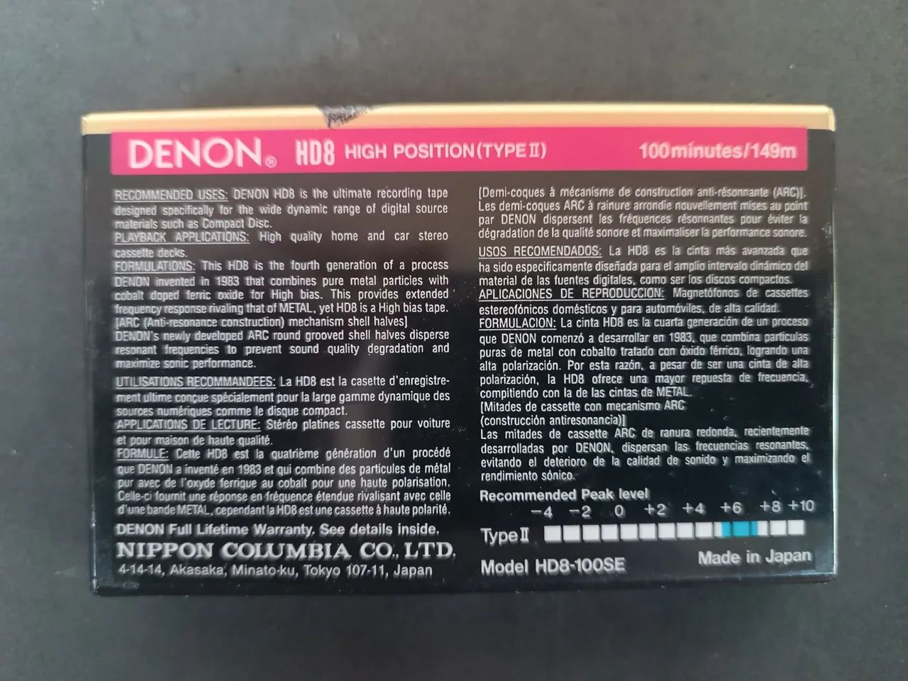 Fita K7 Denon HD8/100 - High Bias - Metal Particle - Foto 2