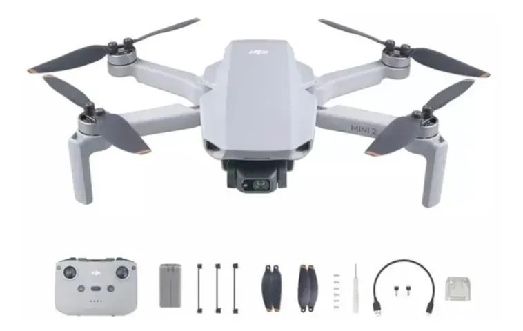 Drone DJI Mini 2 Standard com câmera 4K 2 baterias impecavel sem detalhes 