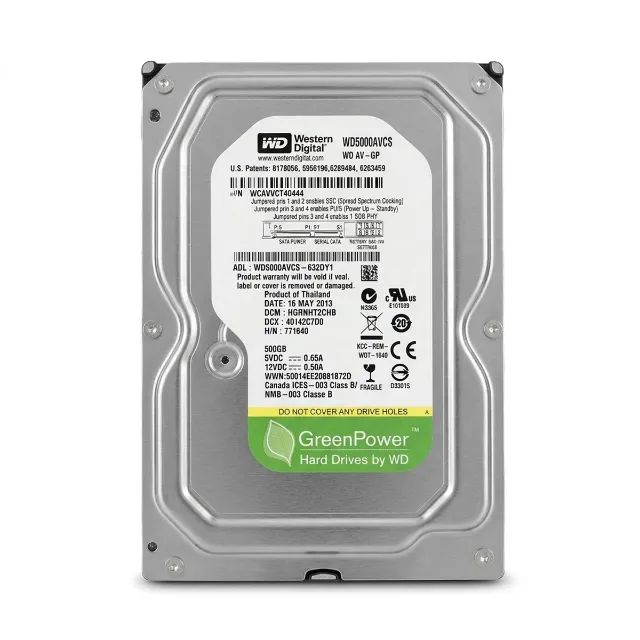 HD Interno Western Digital AV-GP 500GB 3.5 Polegadas SATA II WD5000AVCS Para DVR e PC