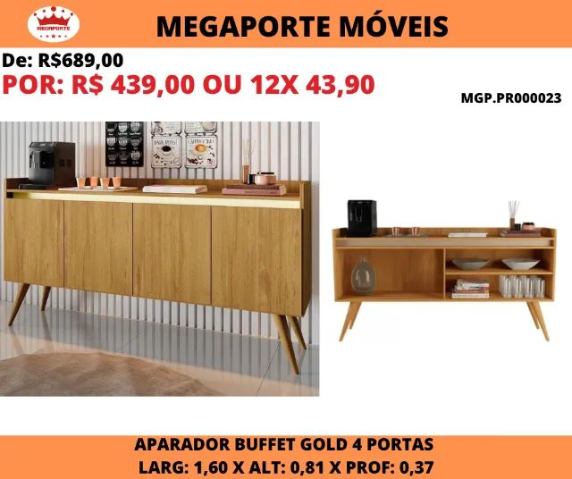 Aparador Buffet Gold 1,60 - Foto 4