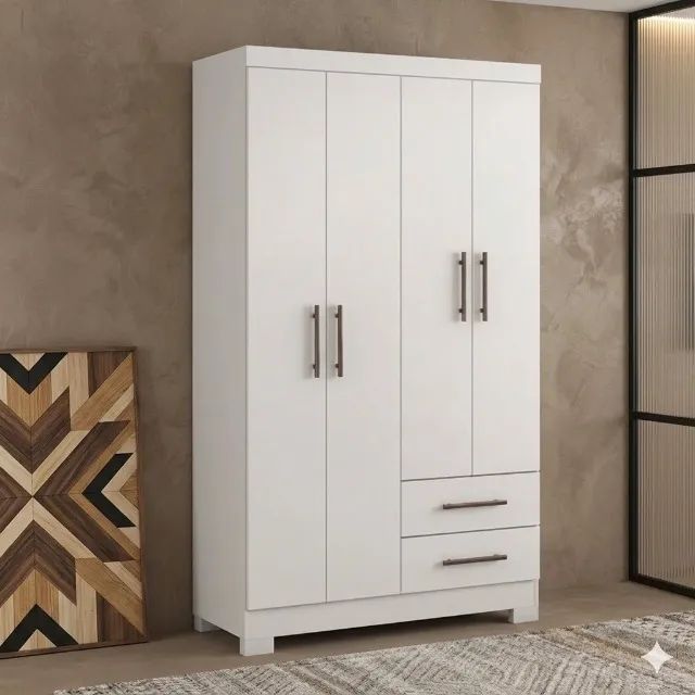 Guarda Roupa Solteiro Vitória Branco Novo