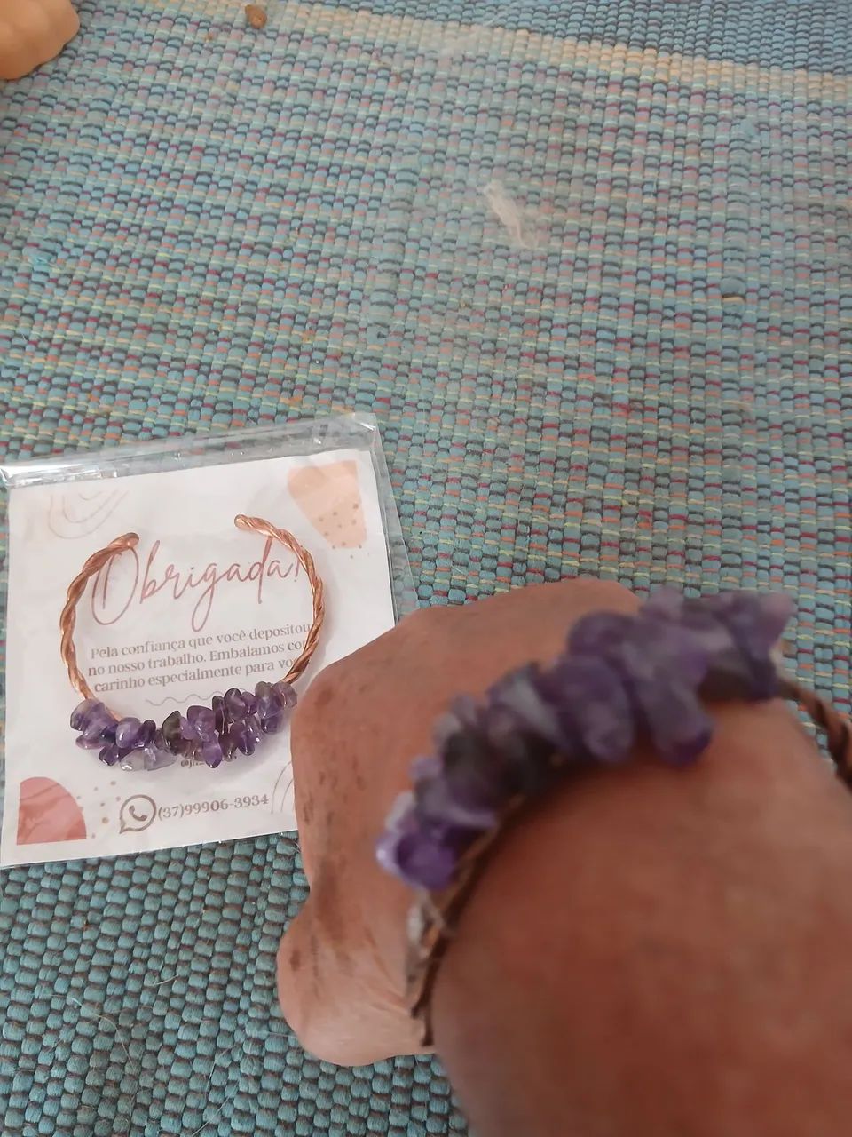 PULSEIRA COBRE COM AMETISTAS.NOVAS - Foto 2