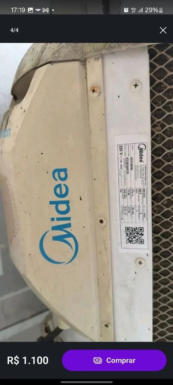Ar-condicionado Split Springer Midea 9.000 BTUs 220V Gelando muito (somente retirada) - Foto 3