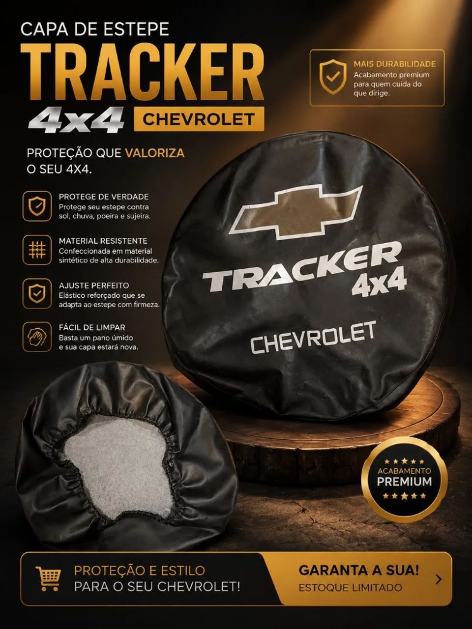 Capa de Estepe Chevrolet Tracker 4x4 -Proteção e Estilo