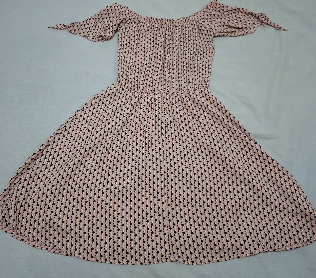 Vestido rosa com bolinhas tamanho P e M - Foto 2