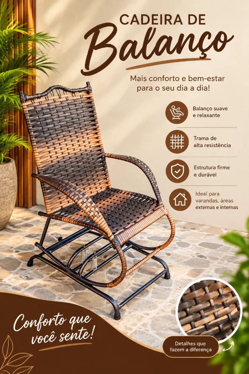 Cadeira de balanço.  4 molas