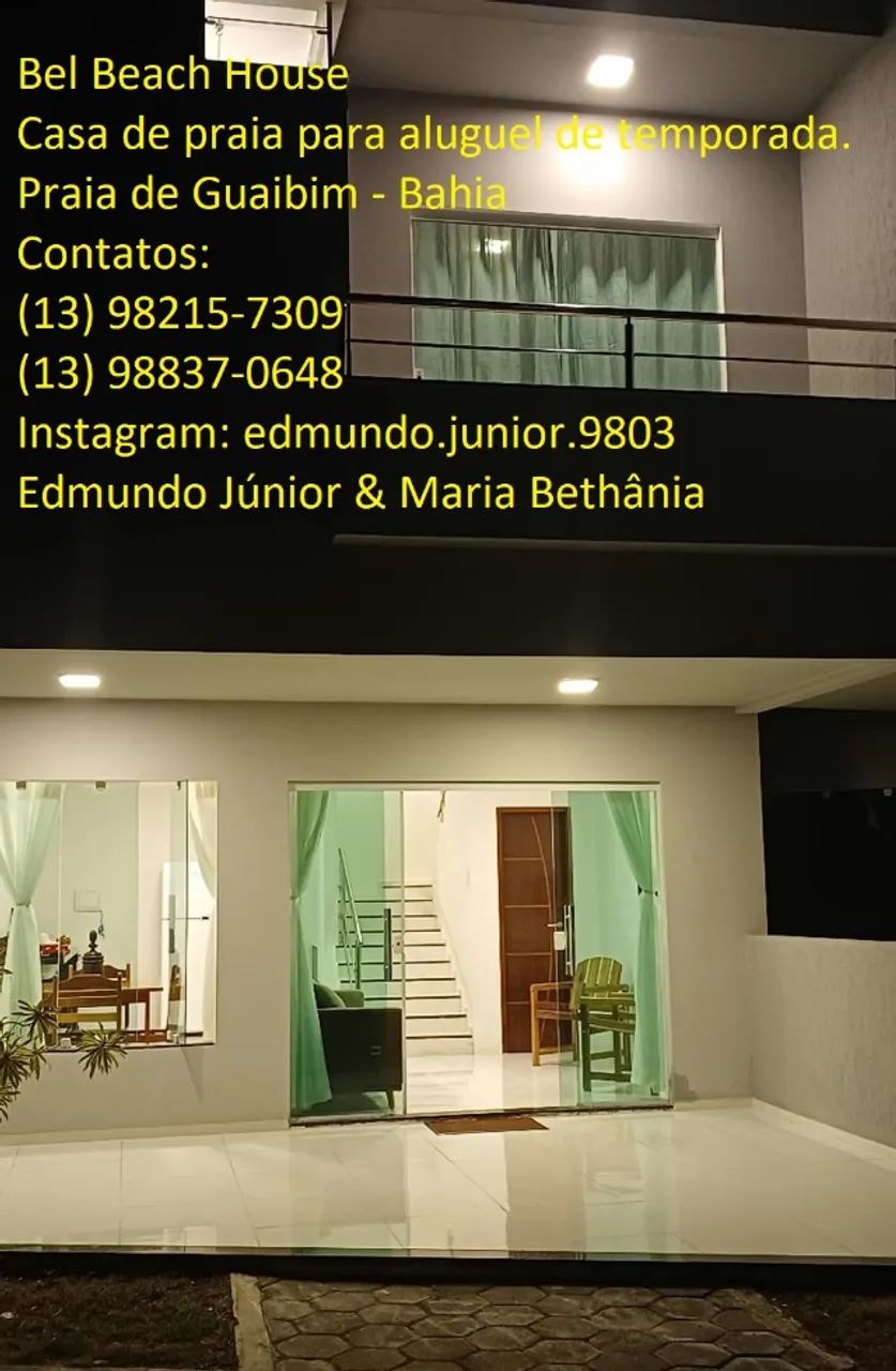 Aluguel de temporada - Casa triplex na frente do mar na Praia de Guaibim - BA - Foto 3