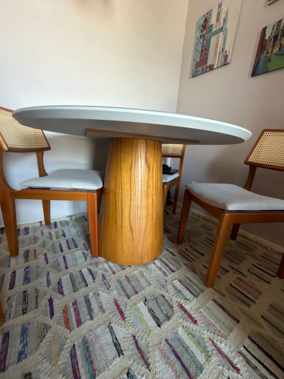Mesa com tampo de vidro redonda - Foto 4