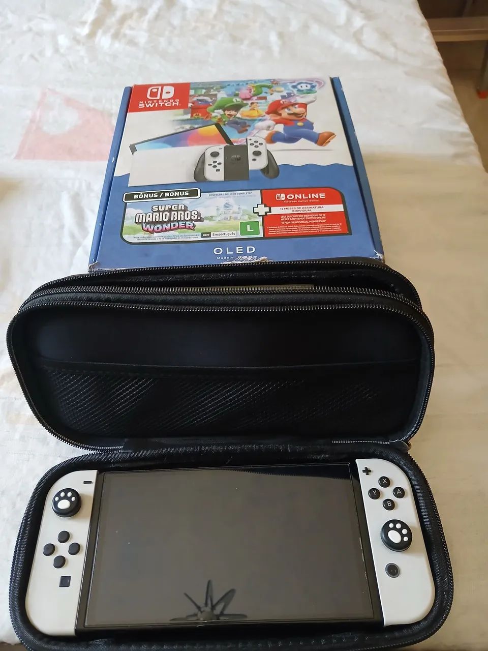 Nintendo oled+cartão de memória e estojo - Foto 2