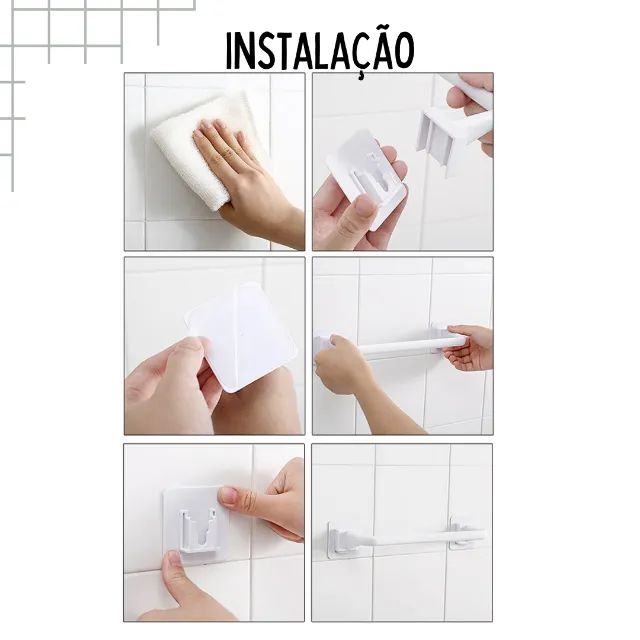 Suporte Porta Toalha de Parede de Plástico Autoadesivo _ CS440 - Foto 4