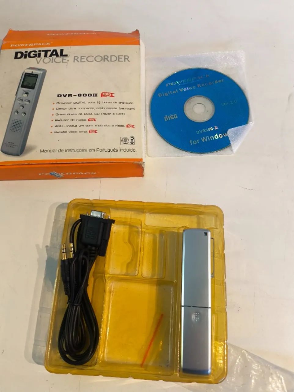 Gravador de Voz Digital Powerpack DVR-800III com caixa e