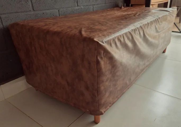 Puff com capa de couro - Foto 3