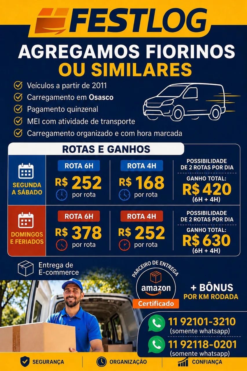 Agregamos Utilitários (Fiorino, Van e etc..)