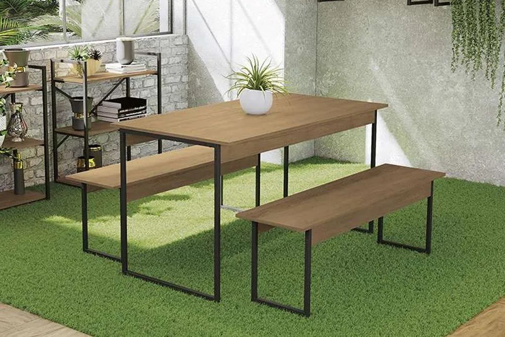 Mesa com dois bancos nova garantia hoje promoção 