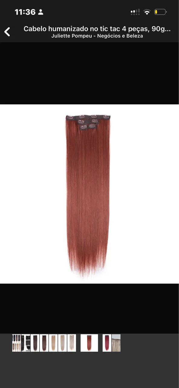 Mega hair tic tac humanizado várias cores 70cm  - Foto 2