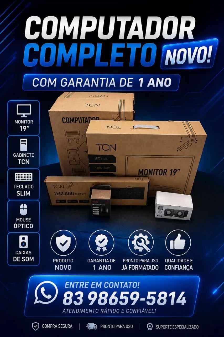 Computador novo completo + garantia 