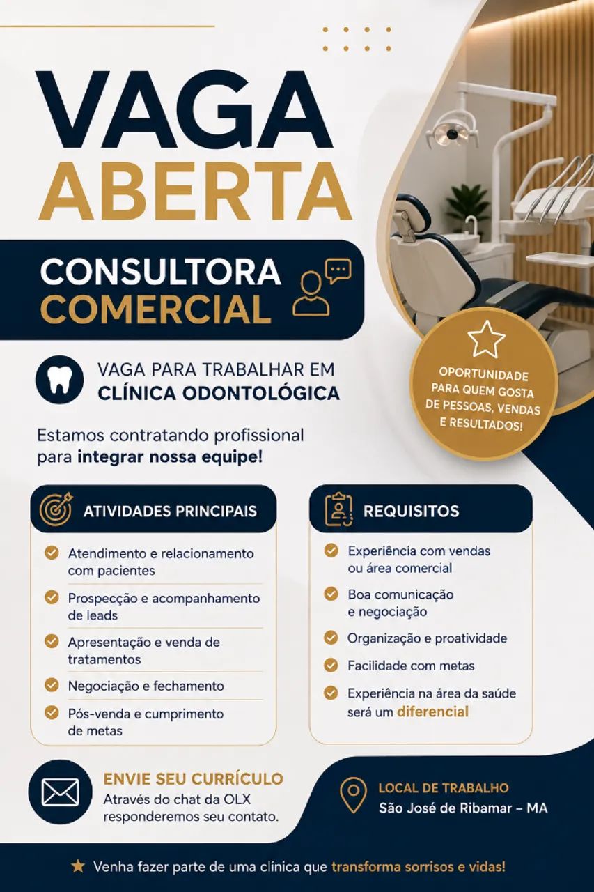 Consultor comercial de Clínica Odontológica - São José de Ribamar