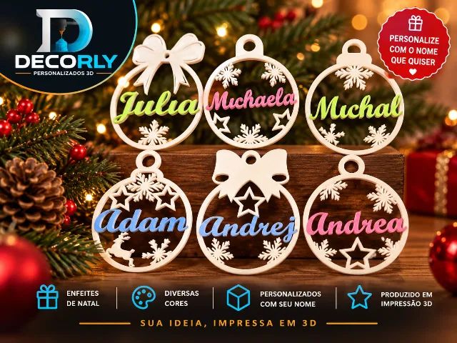 ENFEITES DE NATAL PERSONALIZADOS EM 3D - Foto 3