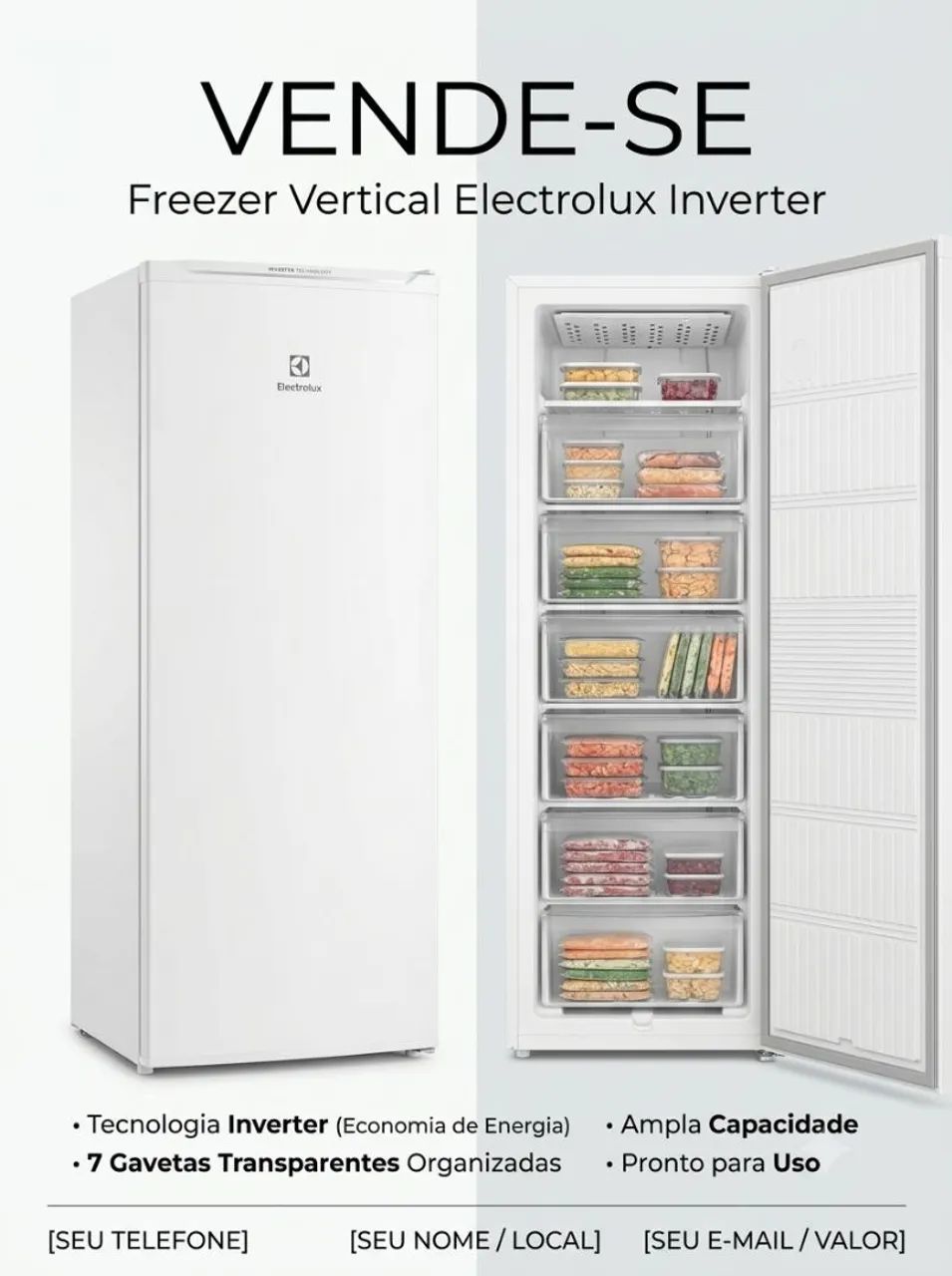 FREEZER VERTICAL ELECTROLUX 