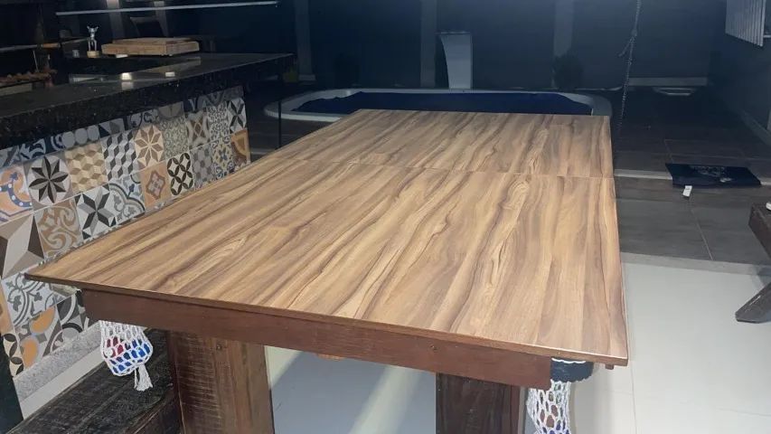 Mesa de sinuca madeira com tampa  - Foto 4