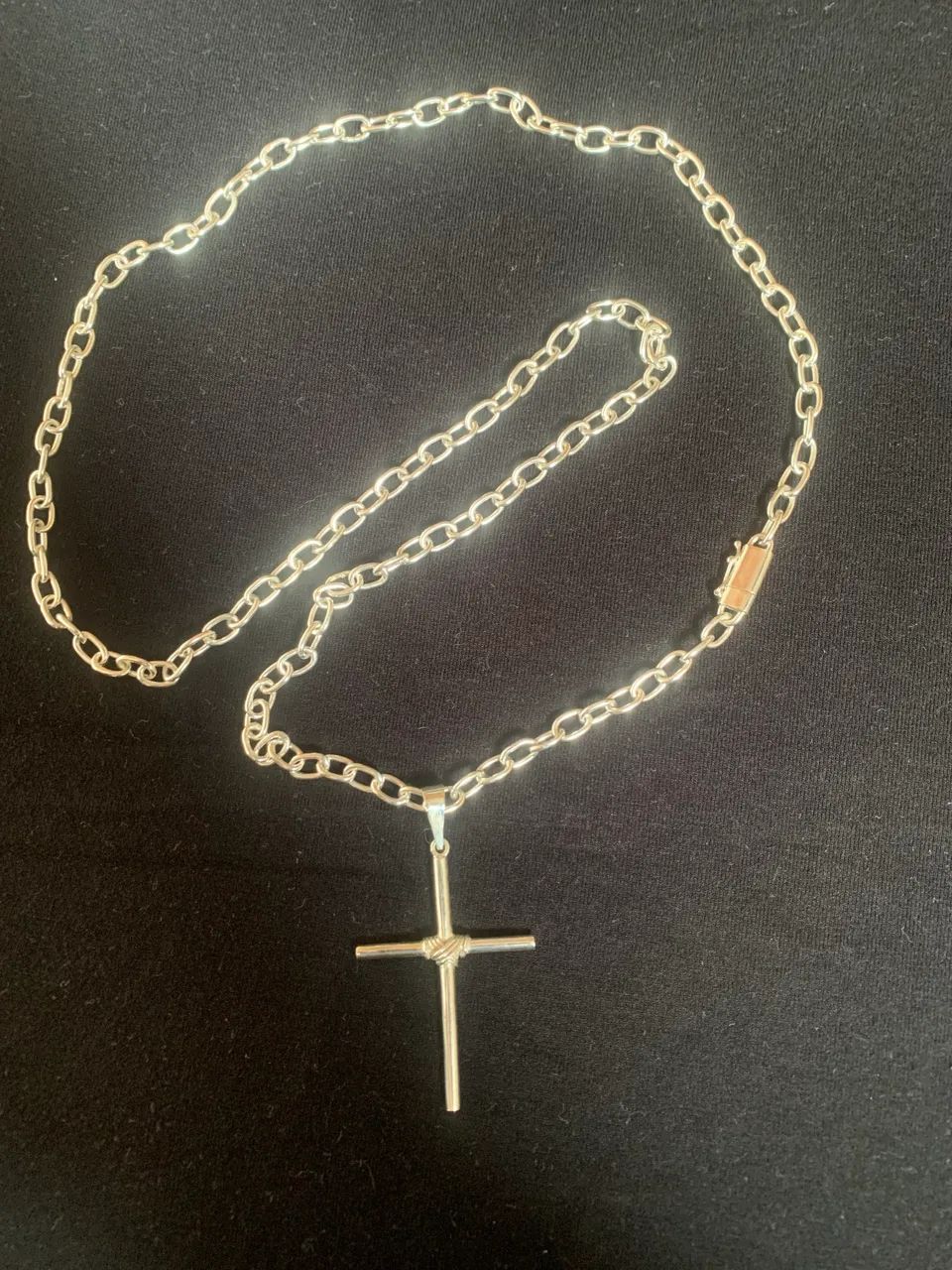 Corrente de Prata Maciça com Pingente de Cruz - Foto 2