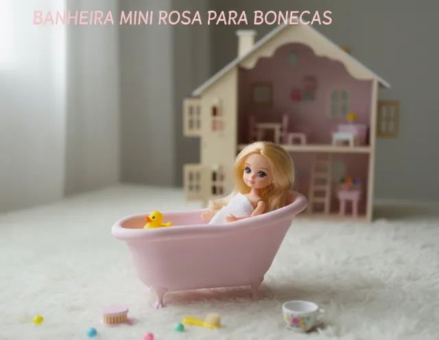 Banheira para casa de bonecas boneca