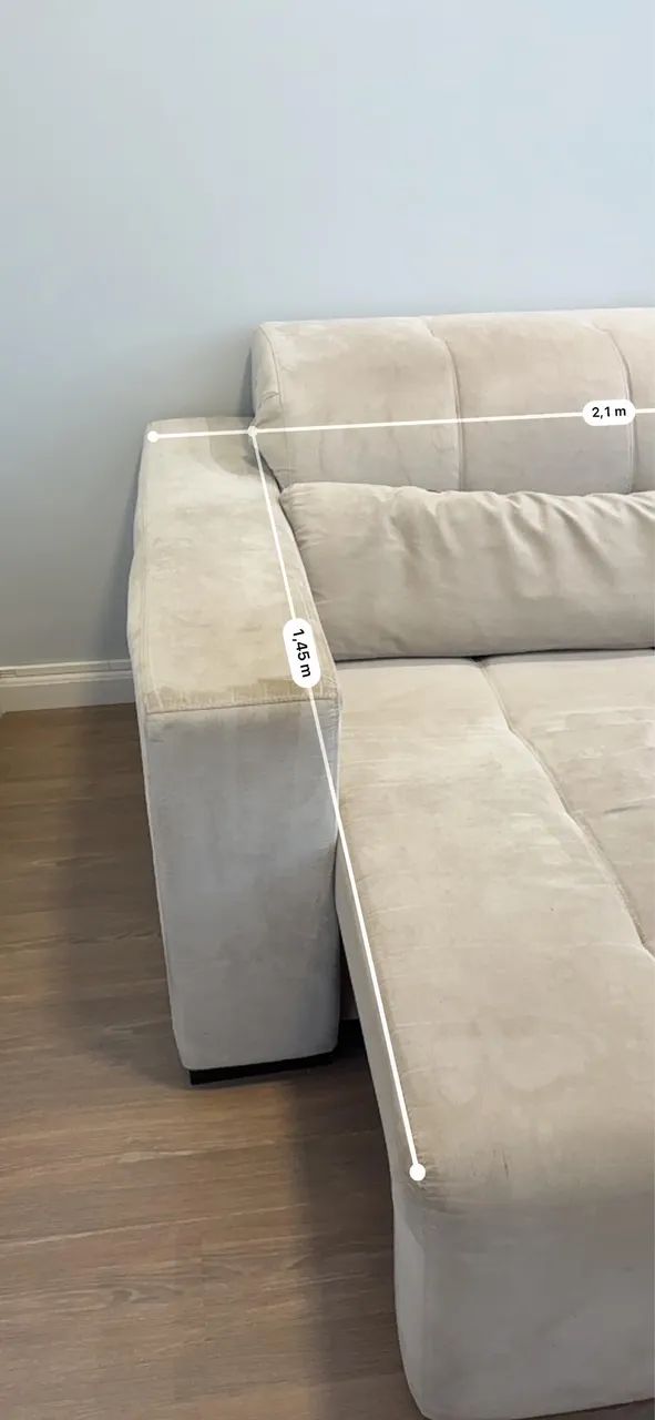 Sofá bege claro 2,1 por 1.6m  - Foto 5